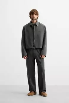 Брюки прямого кроя ZARA, серый