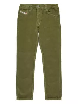 Брюки прямого покроя из вельвета Diesel Kids, зеленый