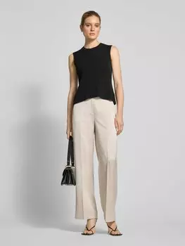 Брюки прямого покроя с эластичным поясом comma, бежевый