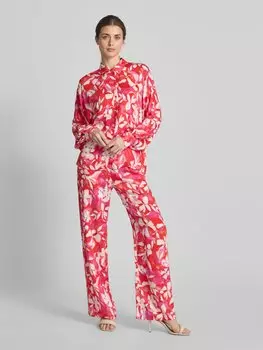 Брюки прямого покроя с эластичным поясом Milano Italy, красный