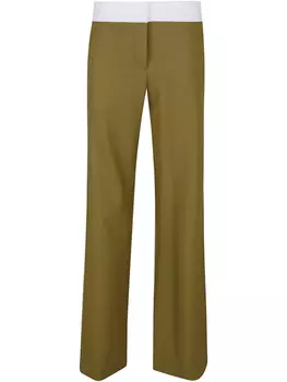Брюки прямого покроя Victoria Beckham, зеленый