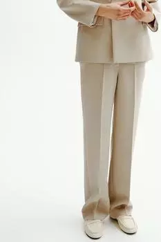 Брюки прямого покроя ZARA, песочный