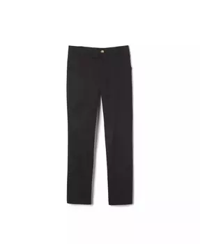 Брюки прямые из эластичного твила с регулируемой талией для больших девочек French Toast, черный