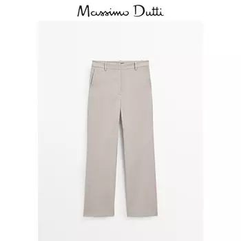 Брюки прямые Massimo Dutti женские, коричневый