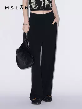Брюки прямые MSlan Костюмные, черный