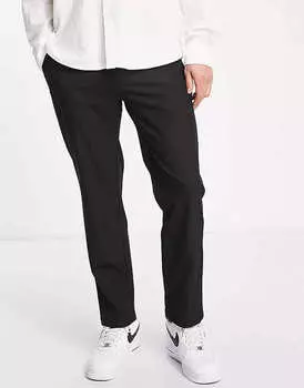 Брюки Pull&Bear Slim Smart Tailored, черный