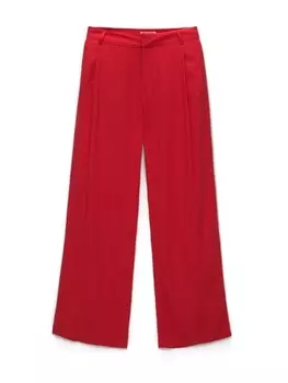 Брюки Pull&Bear Wide leg Pleat-Front Pants, красный