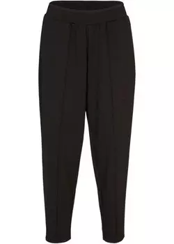 Брюки punto di roma с защипами и удобным поясом по всему периметру Bpc Bonprix Collection, черный