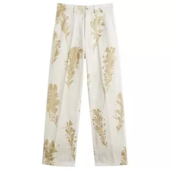 Брюки Pynam с японским принтом Dries Van Noten, белый