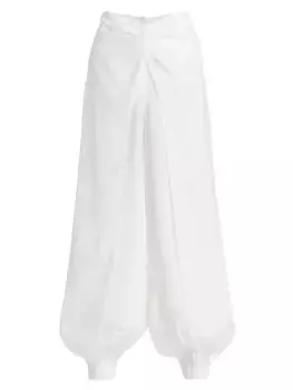 Брюки Raimondo со сборками и объемными штанинами Silvia Tcherassi, белый