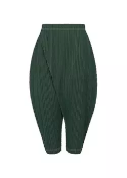 Брюки ramie pleats Pleats Please Issey Miyake, зеленый