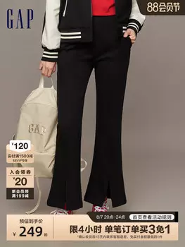 Брюки расклешенные Gap с логотипом, черный