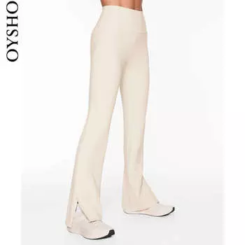 Брюки расклешенные Oysho, белый