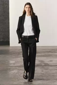Брюки раскрешенные ZARA, черный