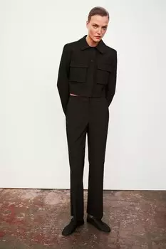 Брюки раскрешенные ZARA, черный