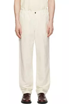 Брюки расслабленного кроя из хлопка и льна Ezra Norse Projects, белый