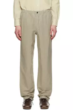 Брюки расслабленного кроя из хлопка и льна Ezra Norse Projects, цвет clay