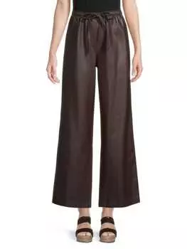 Брюки Rebecca Taylor из веганской кожи с кулиской, красный