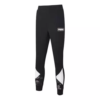 Брюки rebel camo aop sweatpants 'black' Puma, черный