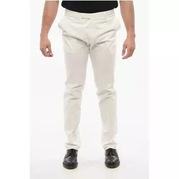 Брюки REFINED из хлопка со скрытой застежкой Corneliani, White