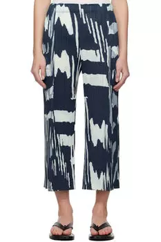 Брюки Refraction темно-синего и синего цвета PLEATS PLEASE ISSEY MIYAKE
