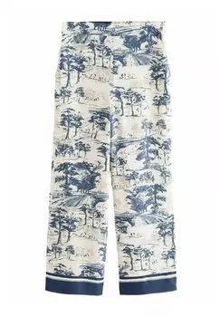Брюки REGULAR FIT ELASTICATED BACK WIDE LEG PRINTED Next, синий