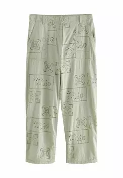 Брюки REGULAR FIT - EMBROIDERED Next, зеленый
