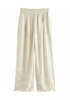 Брюки REGULAR FIT-SATIN JACQUARD Next, бежевый