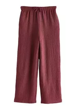 Брюки REGULAR FIT - WIDE LEG DRAWSTRING TEXTURED Next, красный