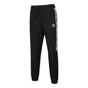 Брюки regular track pants 'black white' Puma, черный