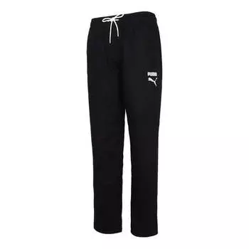 Брюки regular track pants 'black white' Puma, черный