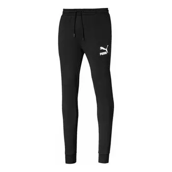 Брюки regular track sweatpants 'black white' Puma, черный