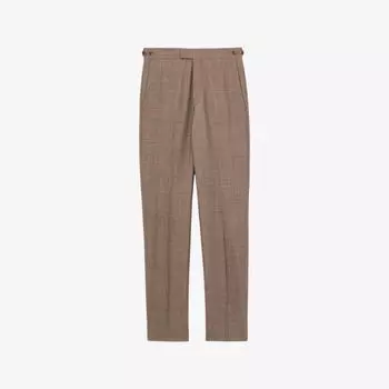 Брюки Reiss Belmont с зауженным силуэтом из эластичной ткани, коричневый