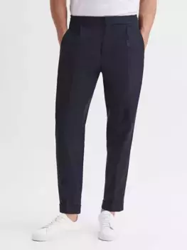 Брюки Reiss Brighton Pleated Relaxed, темно-синий