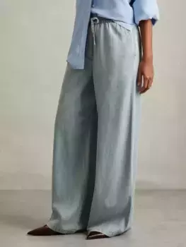 Брюки Reiss Carter Denim Look Wide Leg, цвет light/blue