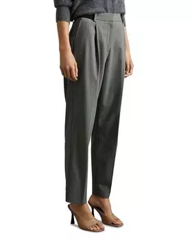 Брюки REISS Flora в тонкую полоску с зауженной передней частью, серый