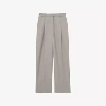 Брюки Reiss Harper широкого кроя из шерстяной смеси, серый