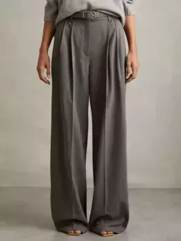 Брюки Reiss Petite Freja Tailored Wide Leg, серый