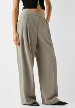 Брюки RELAXED FIT DOUBLE DART Bershka, цвет khaki