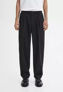 Брюки RELAXED FIT PINSTRIPE Massimo Dutti, черный