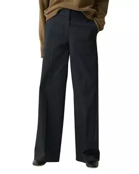 Брюки Relaxed из хлопкового чино Theory, черный