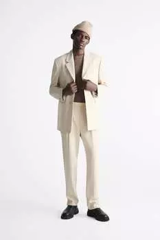 Брюки relaxs suit suit - ограниченная серия ZARA, экру