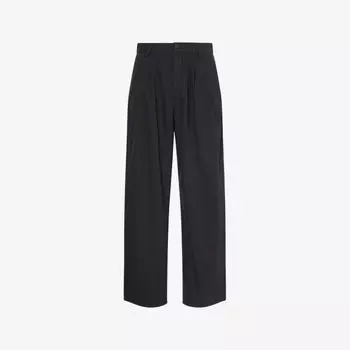 Брюки Reservoir Agolde плиссированные из хлопкового поплина, черный