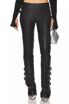 Брюки retrofete Della Leather, черный