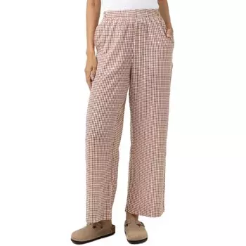 Брюки Rhythm Lola Check Wide Leg, цвет Clay