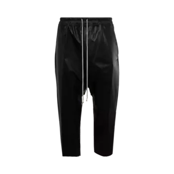 Брюки Rick Owens Leather Drawstring Cropped 'Black', черный