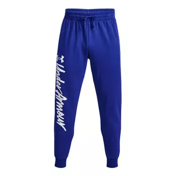 Брюки rival fleece graphic pants 'blue' Under Armour, синий