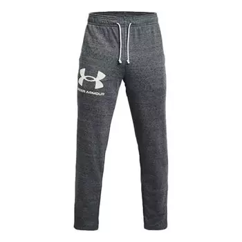 Брюки rival terry logo fleece sweatpants 'pitch grey' Under Armour, серый