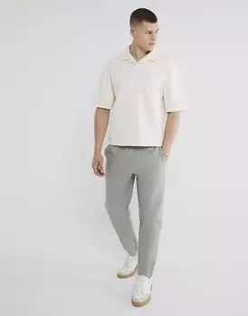 Брюки River Island из льняной смеси с застежкой, светло-зеленого цвета