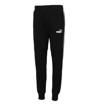 Брюки running sports knitted pants men's black Puma, черный